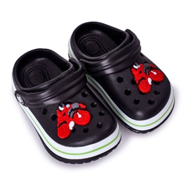 Dječje pjenušave papuče Kroks Black Lazy Day crno raznobojna