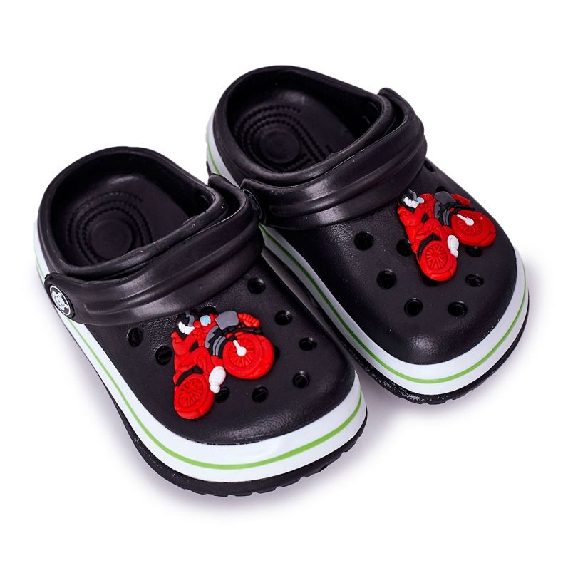 Dječje pjenušave papuče Kroks Black Lazy Day crno raznobojna