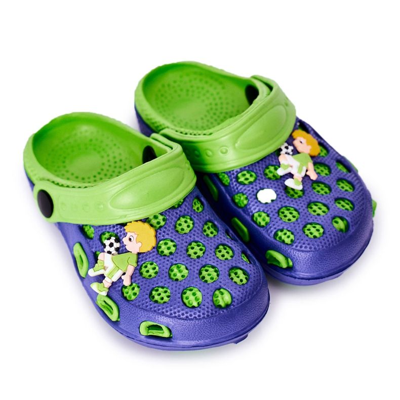 Dječje papuče od pjene Crocs Navy Blue-Green Jupiter mornarsko plava zelena