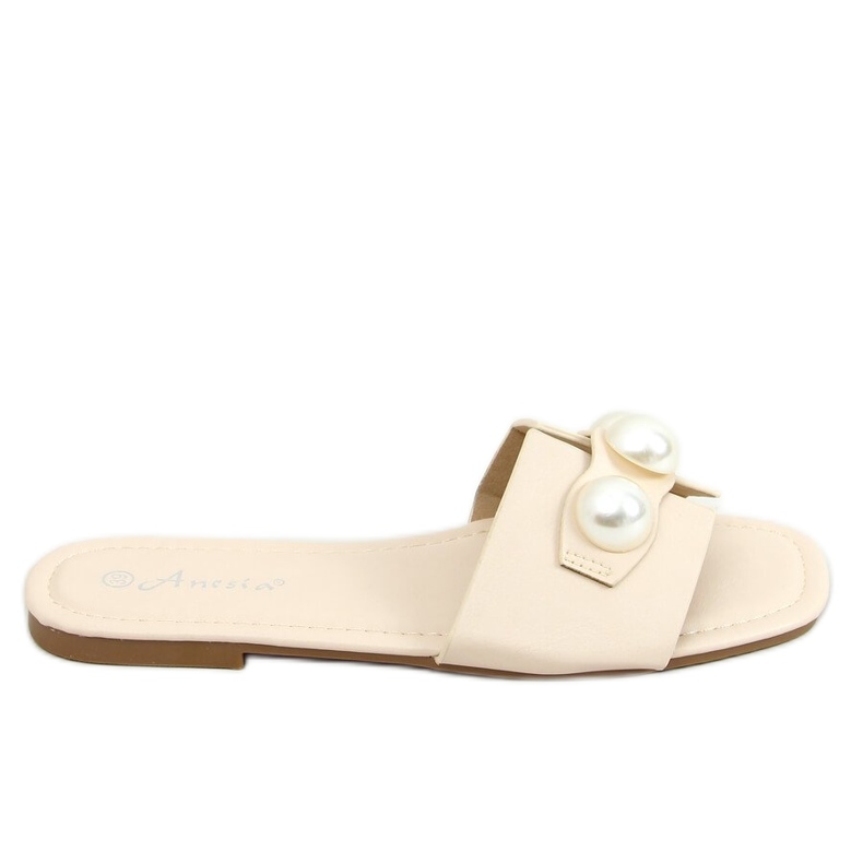 Papuče s biserima N-91 Bež