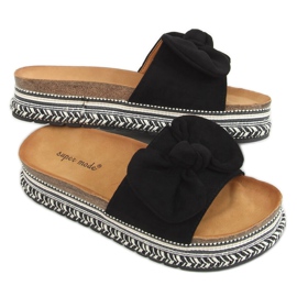 Crne 7705 Crne papuče na ukrašenom potplatu crna