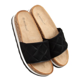 Crne plute papuče LS017 Crne crna