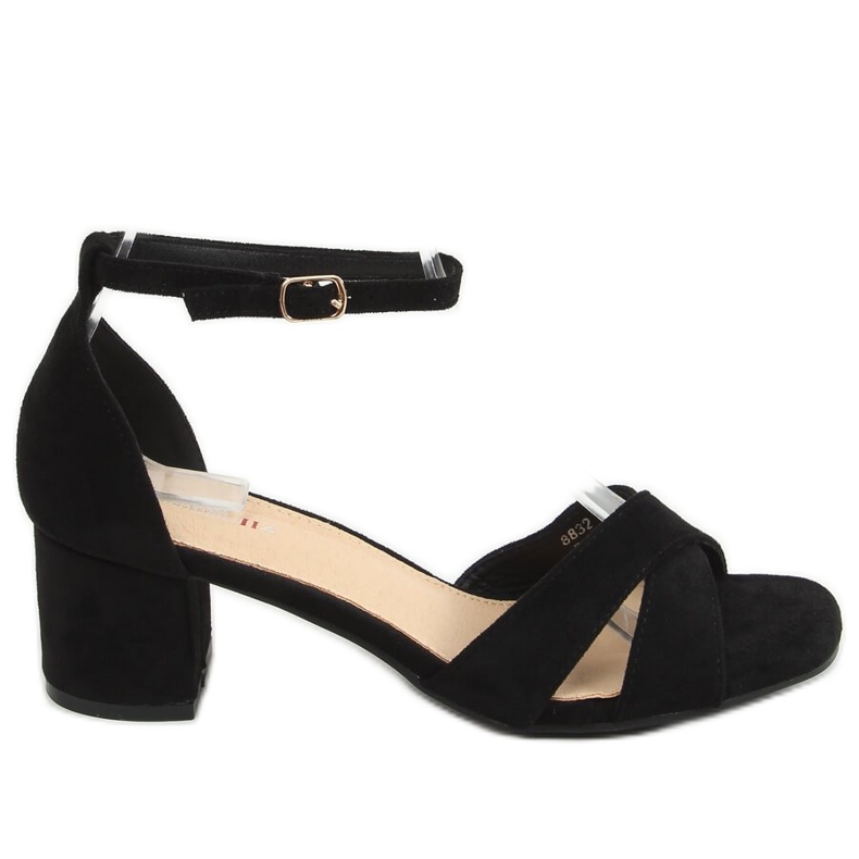 Crne sandale s visokim potpeticama 8832 Crna crno
