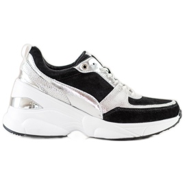 Filippo Kožne tenisice na klin crna