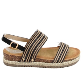 Crne espadrile sandale FD-50 Black bež crna