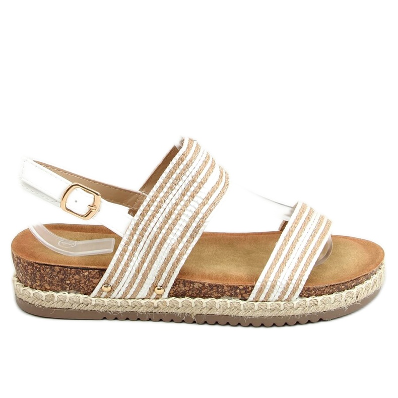 Bijele i bež sandale espadrile FD-50 bijele bijela