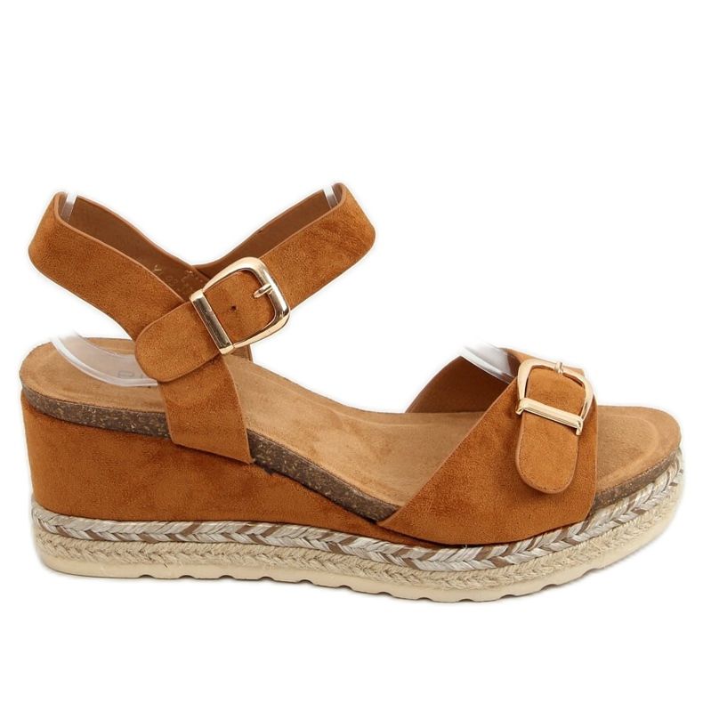 Espadrile na devici klina YL93 Camel smeđa