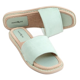 Ženske papuče od metvice od antilopa 1096 Zelene zelena