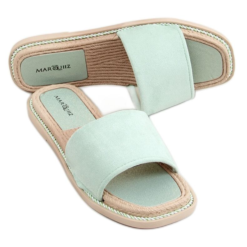 Ženske papuče od metvice od antilopa 1096 Zelene zelena