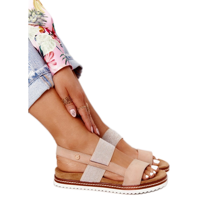 EVE Sandale sa srebrnom manžetom Bež Almeria