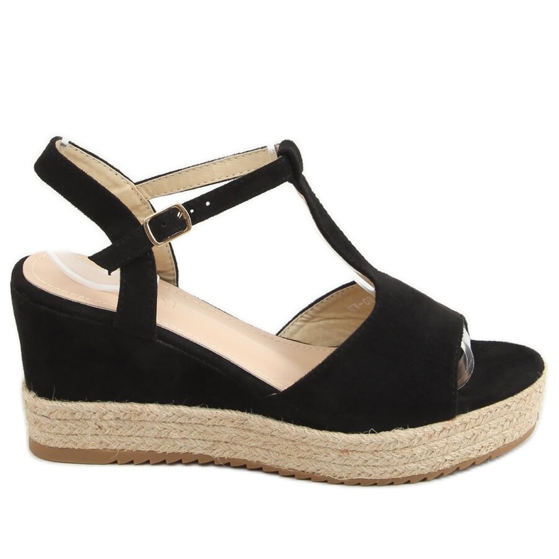 Crne espadrile na klinovima WX-08 Crna crno