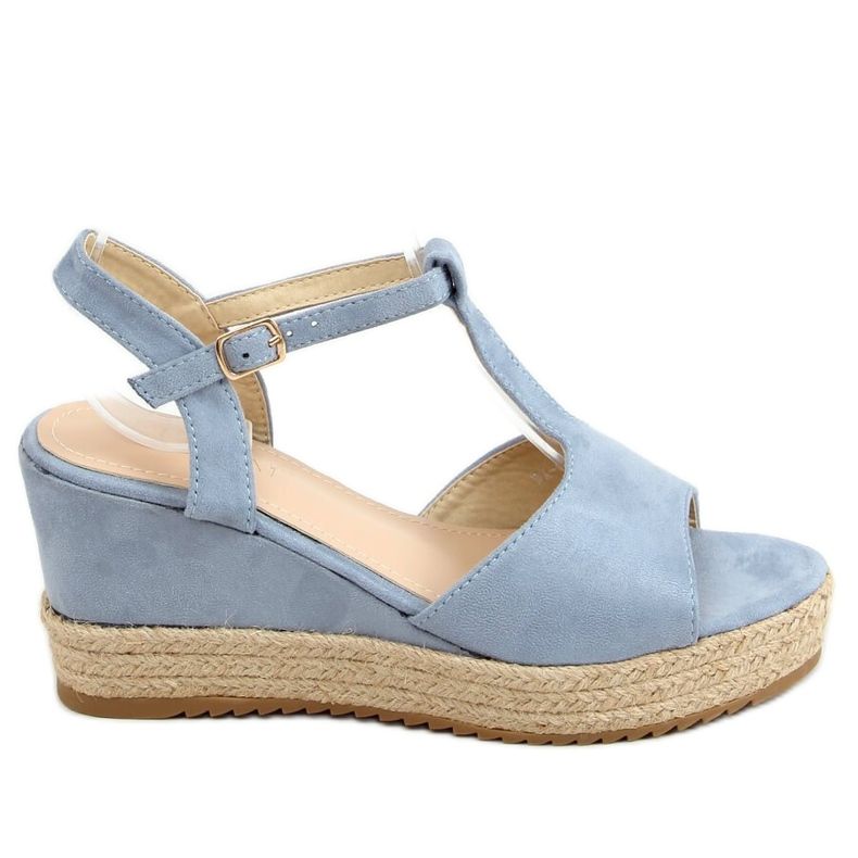 Plave espadrile na klinovima WX-08 LT.BLUE plava