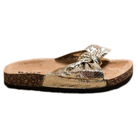 SHELOVET Papuče na platformi zlatni