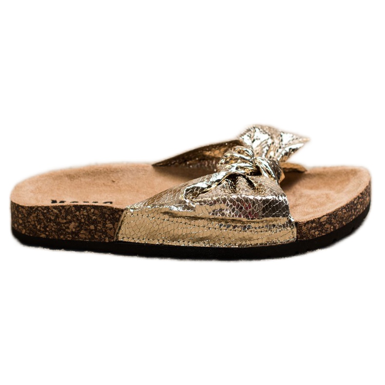 SHELOVET Papuče na platformi zlatna