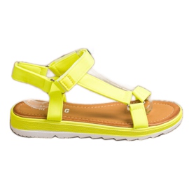 SHELOVET Modne sandale s čičak trakom žuta boja