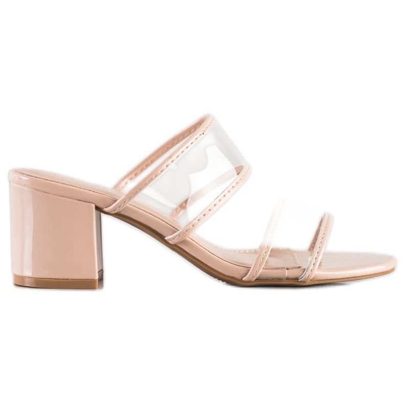 Small Swan Papuče s prozirnim trakama bež