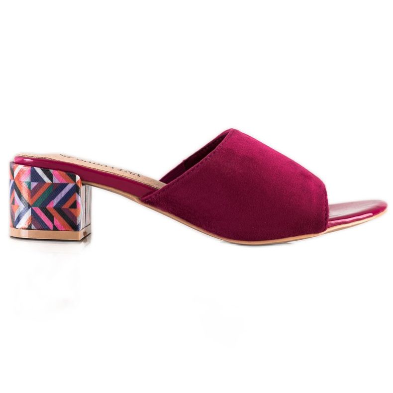 Sabatina Papuče s petom s uzorkom ružičasta