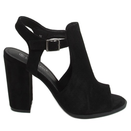 Crne sandale s visokim potpeticama 2B7L6897-3 Crne crna