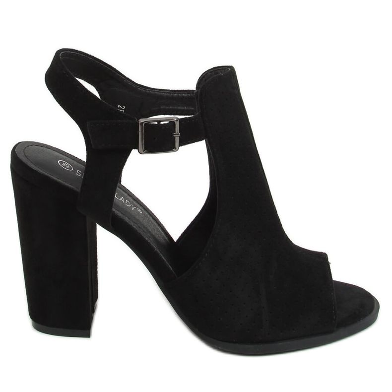 Crne sandale s visokim potpeticama 2B7L6897-3 Crne crno