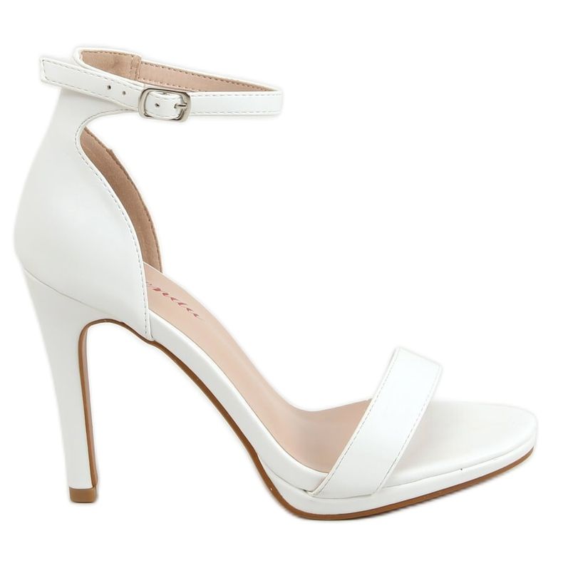 Bijele sandale na visoku petu S-835 Bijele bijela