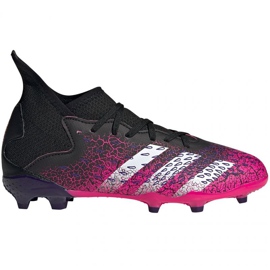Adidas Predator Freak.3 Fg Jr FW7530 kopačke bijela, crna, ružičasta crna