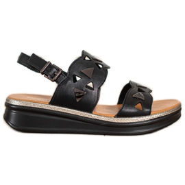 Crne sandale na platformi Sergio Leone crna