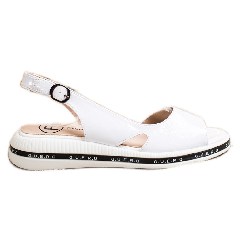 Filippo Udobne lakirane sandale bijela