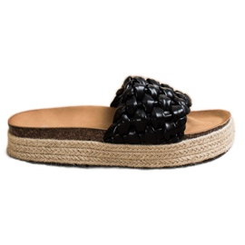 SHELOVET Espadrille pletene japanke crna