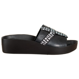 Filippo Kožne modne papuče crna