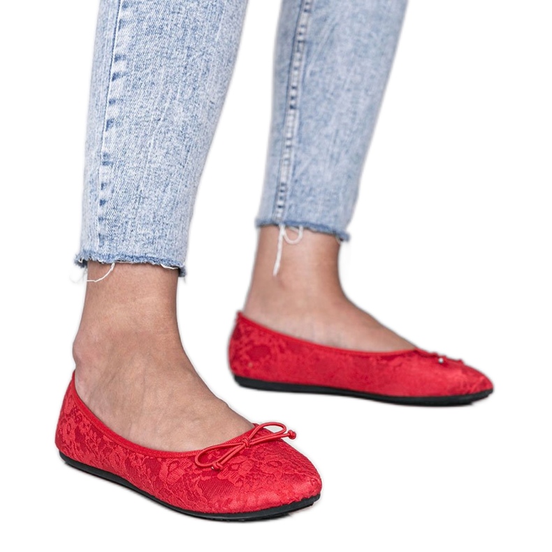 Alessandra balerinke od crvene čipke crvena