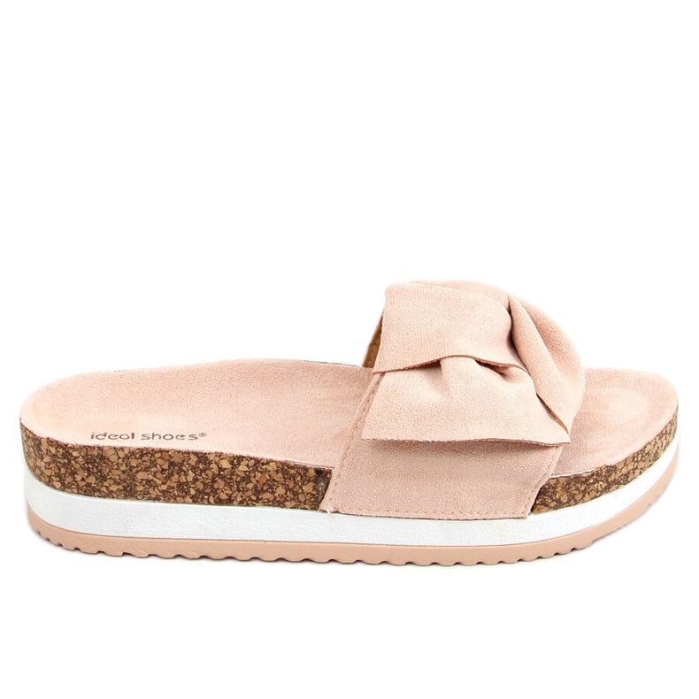 Ružičaste 8228 Ružičaste papuče s visokim potplatom ružičasta