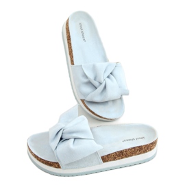 Plave 8228 Plave papuče s visokim potplatom plava