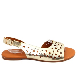 Ažurne asimetrične zlatne sandale HY23-13 Gold zlatni