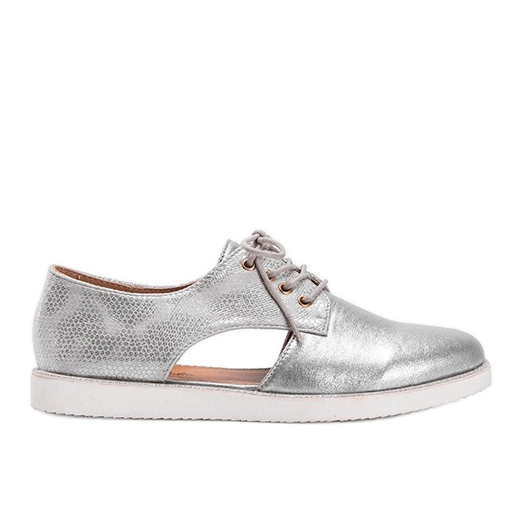 Srebrne sjajne Karley cipele niskog kroja srebro