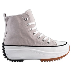 SHELOVET Visoke tenisice na platformi siva