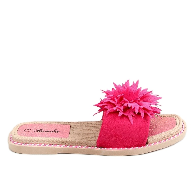 Papuče s cvjetovima fuksije 35-218 Šljiva crvena ružičasta