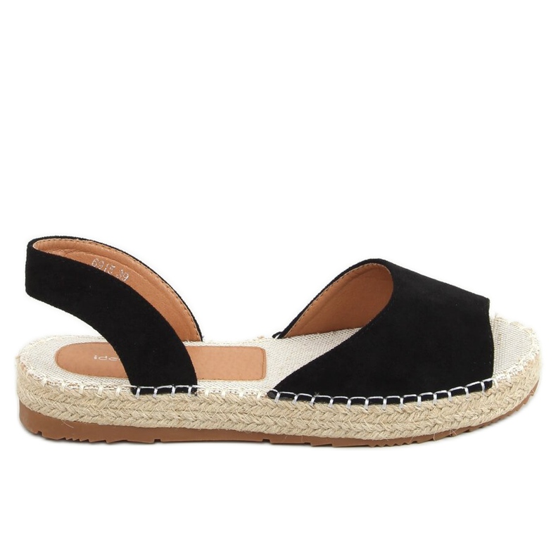Crne espadrile s otvorenim prstima 6915 Crne crno