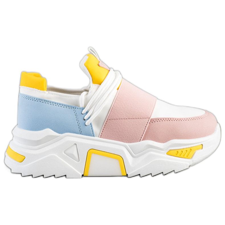 SHELOVET Šarene tenisice na platformi bijela raznobojna