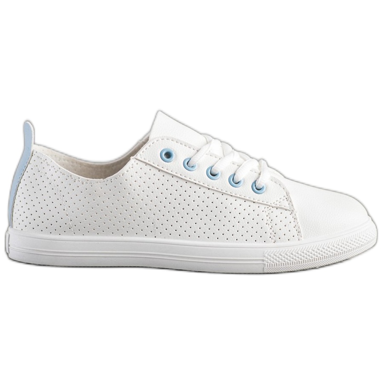 SHELOVET Ažurne tenisice s eko kožom bijela