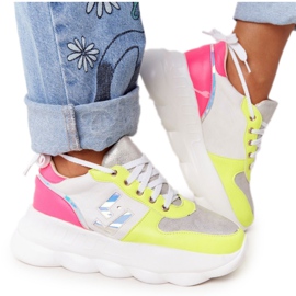 Ženske sportske cipele na platformi lu boo bijele bijela višebojan