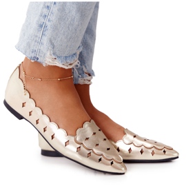 Ženske azurirane mokasine Lu Boo Golden zlatni