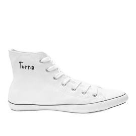 Carlo bijele muške tenisice do gležnja bijela