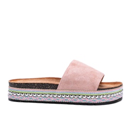 Ružičaste papuče s ukrasnim Fiore potplatom ružičasta