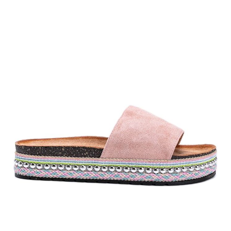 Ružičaste papuče s ukrasnim Fiore potplatom ružičasta