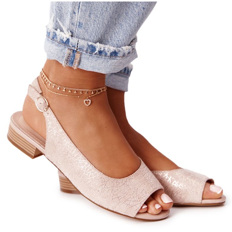 Suede sandale na visoku petu Sergio Leone SK807 Pink ružičasta