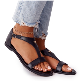 Ženske kožne sandale Nicole 2648 Crna