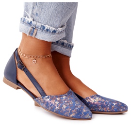 Maciejka 4972A-17 Tamnoplave kožne balerinke tamnoplava