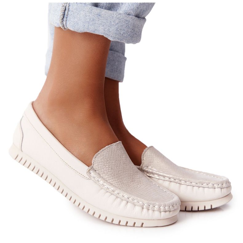 S.Barski Ženske kožne mokasine S. Barski 97630 Ecru