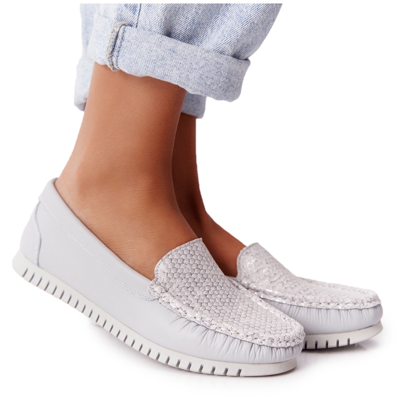 Ženske kožne mokasine S.Barski 97630 Siva