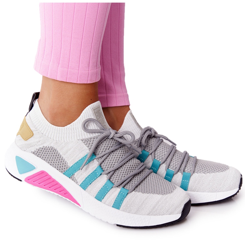 Ženske sportske cipele Memory Foam Big Star HH274531 Bijelo-siva bijela raznobojna